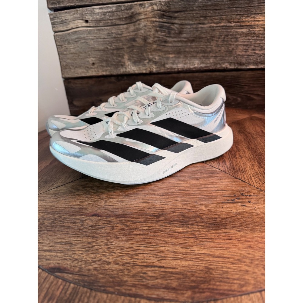 Adidas Adizero Evo SL EXO White Silver Black Running Shoes KI4782 Mens 10